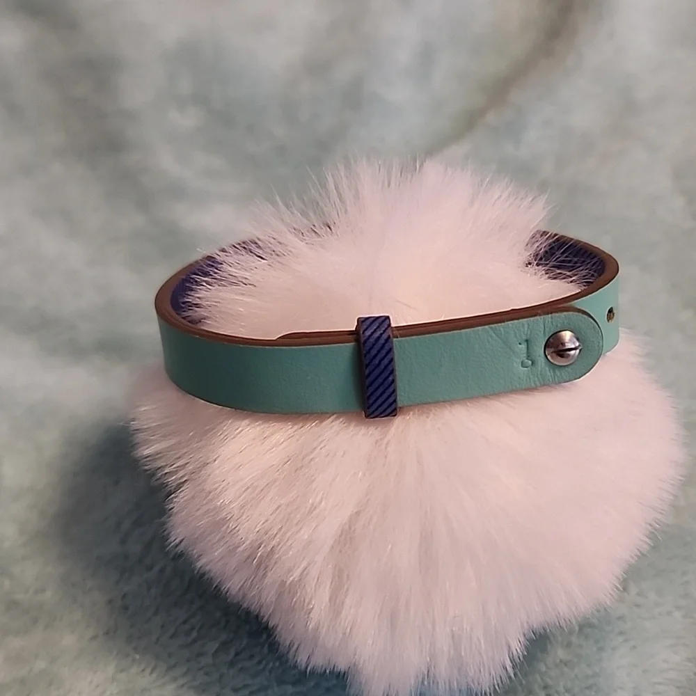 Keep Collective Leather Double Sided Blue Textured/Light Blue Bracelet - Picture 2 of 2